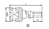 Douille longue 1x48mm